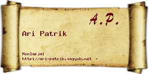 Ari Patrik névjegykártya