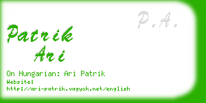 patrik ari business card